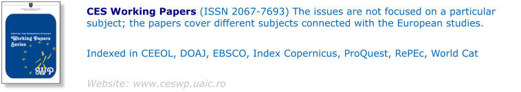CES Working Papers (ISSN 2067-7693) The issues are not focused on a particular subject; the papers cover different subjects connected with the European studies.  Indexed in CEEOL, DOAJ, EBSCO, Index Copernicus, ProQuest, RePEc, World Cat  Website: www.ceswp.uaic.ro
